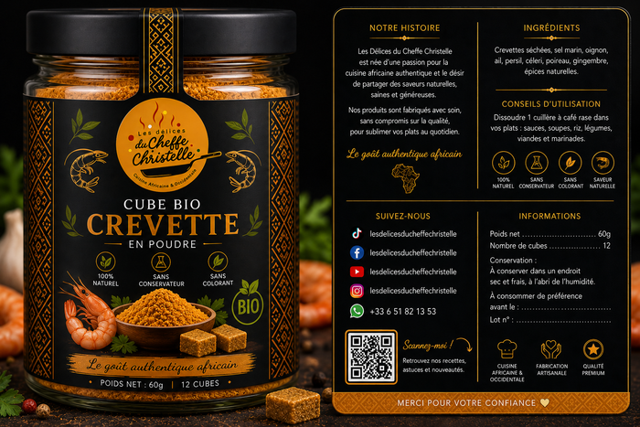 CUBE CREVETTE BIO EN POUDRE